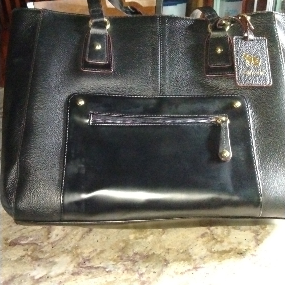 Emma Fox--Park Avenue Black Leather Tote